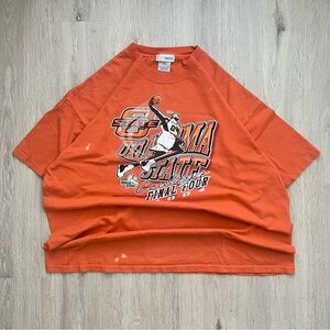 Vintage Y2K 2004 Oklahoma State Cowboys NCAA Final Four T-shirt Orange 2XL